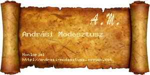 Andrási Modesztusz névjegykártya